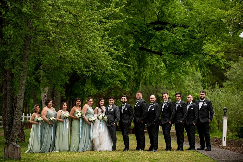 Wedding party photo at Legacy Farms